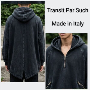 TRANSIT par Such Italian Designer Zip Hoodie - high neck zip jacket size XL
